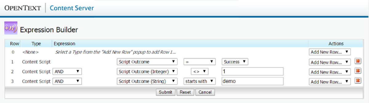 Content Script Workflow Expression Builder